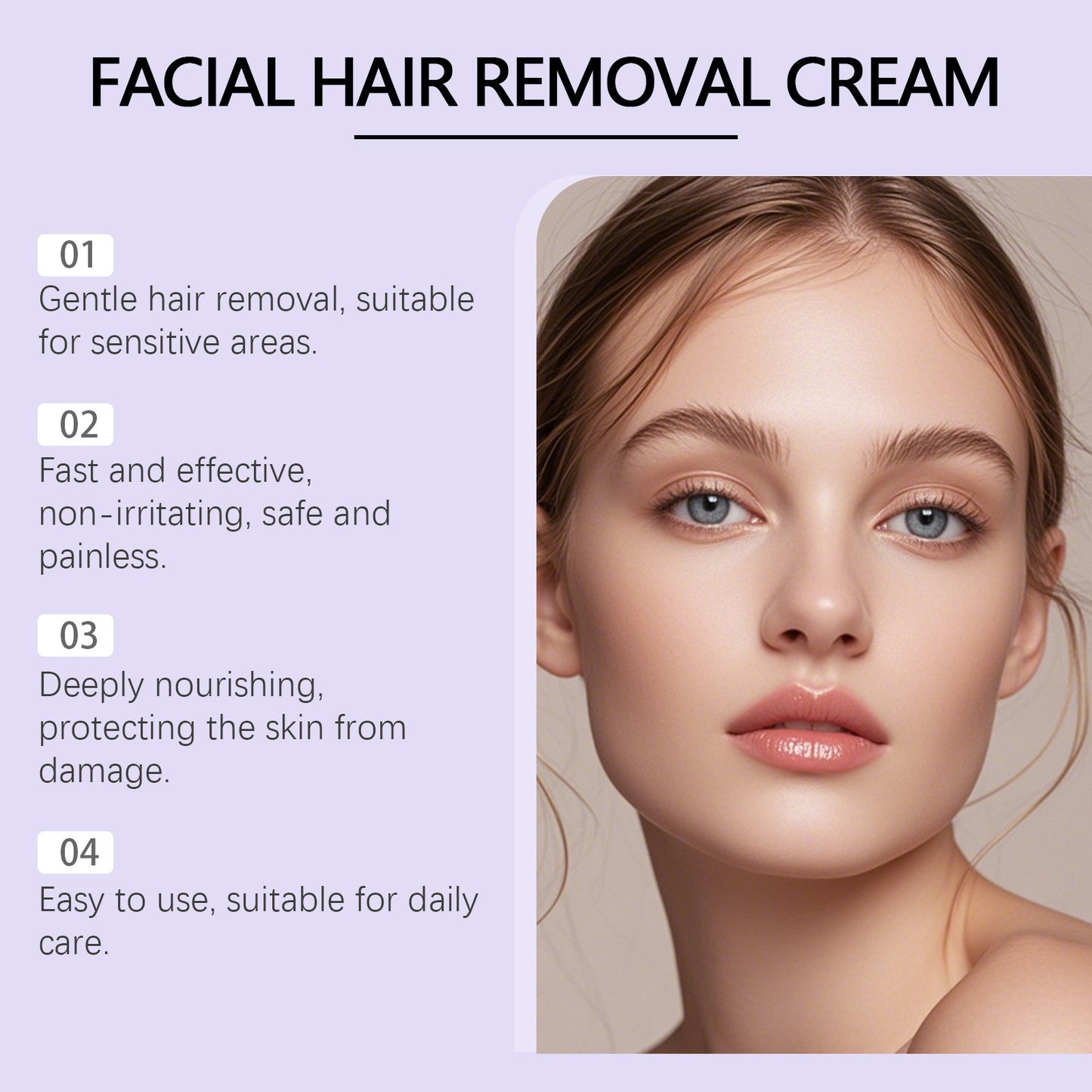 ✨ Crema Depilatoria Facial Suave – Piel lisa y cuidada en minutos✨