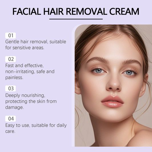 ✨ Crema Depilatoria Facial Suave – Piel lisa y cuidada en minutos✨