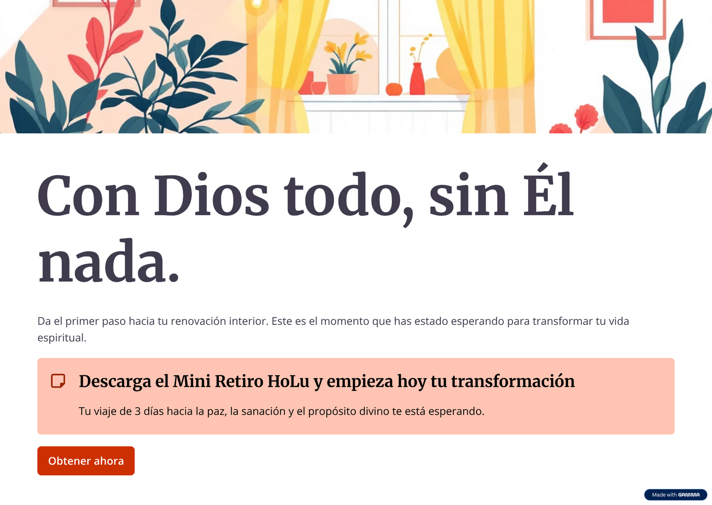 Mini Retiro HoLu: Fe y Renovación (3 Días de Transformación Interior)