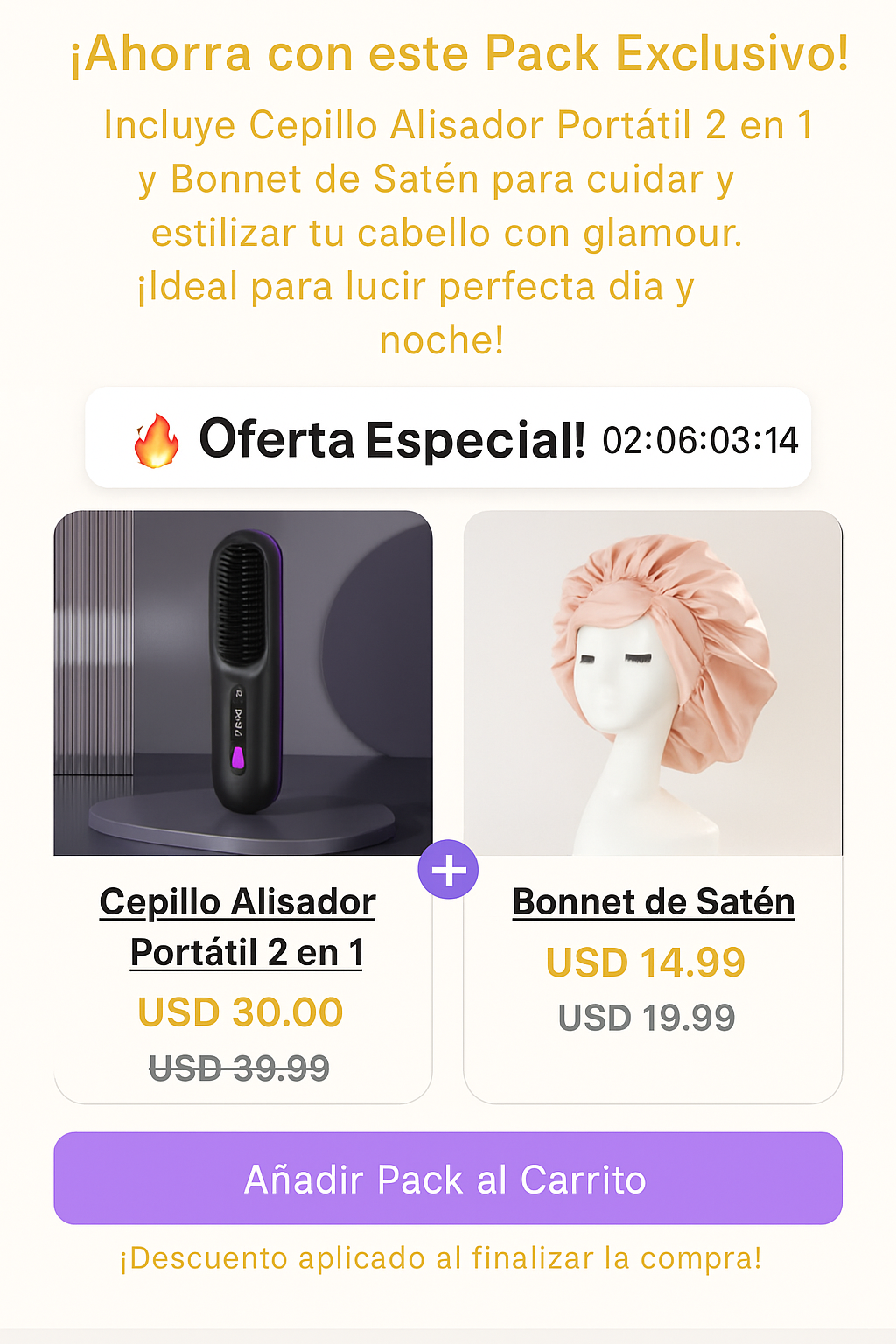 🔥 Pack Alisado & Cuidado Nocturno – ¡Transforma tu cabello!