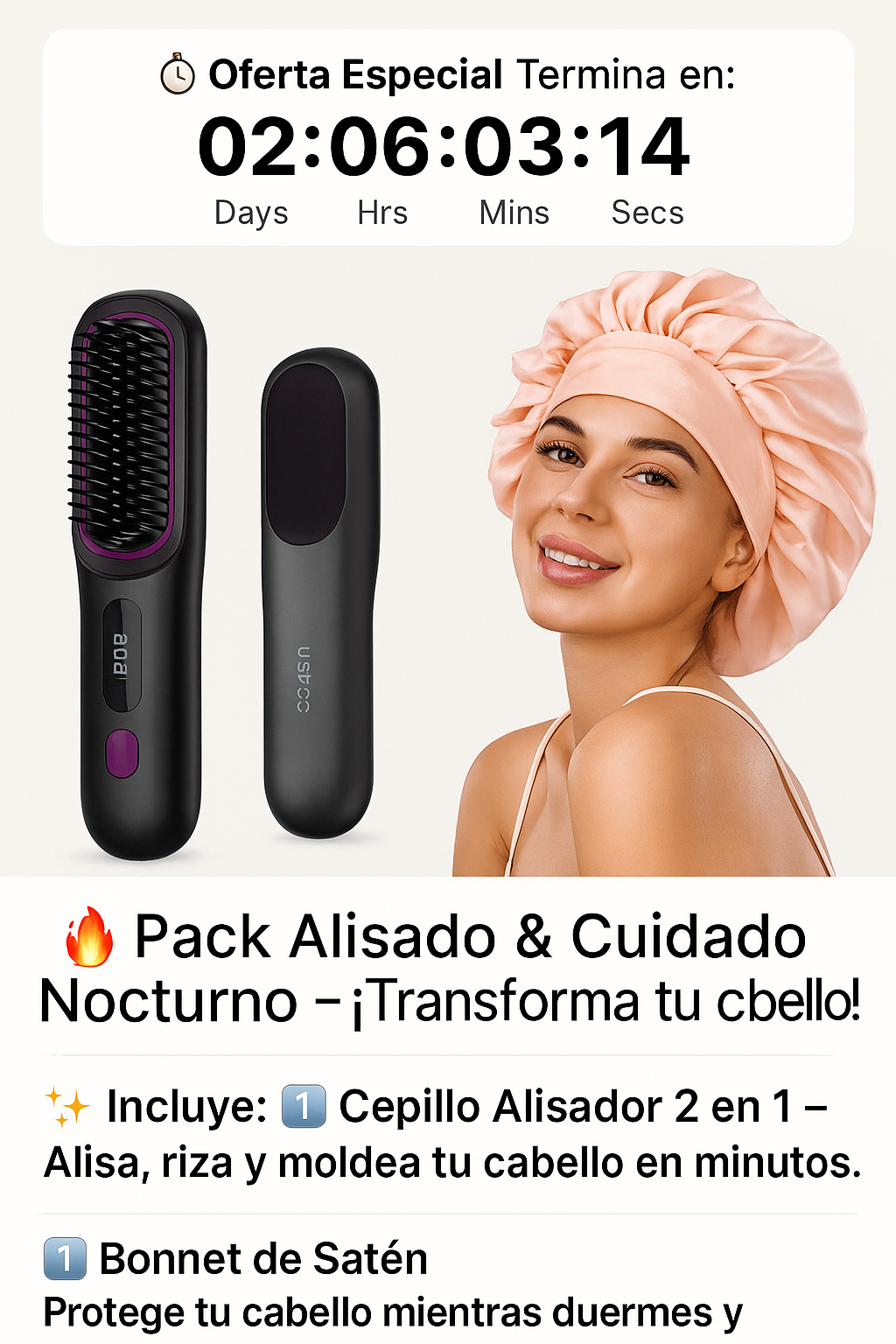🔥 Pack Alisado & Cuidado Nocturno – ¡Transforma tu cabello!